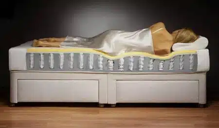 Sofa bed open ready for sleep
