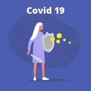 COVID-19 Protection Illustration with Face Shield