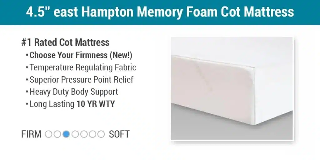 4.5 East Hampton Memory Foam Cot Mattress