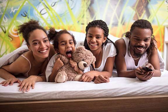 Happy Family on Large Mattress