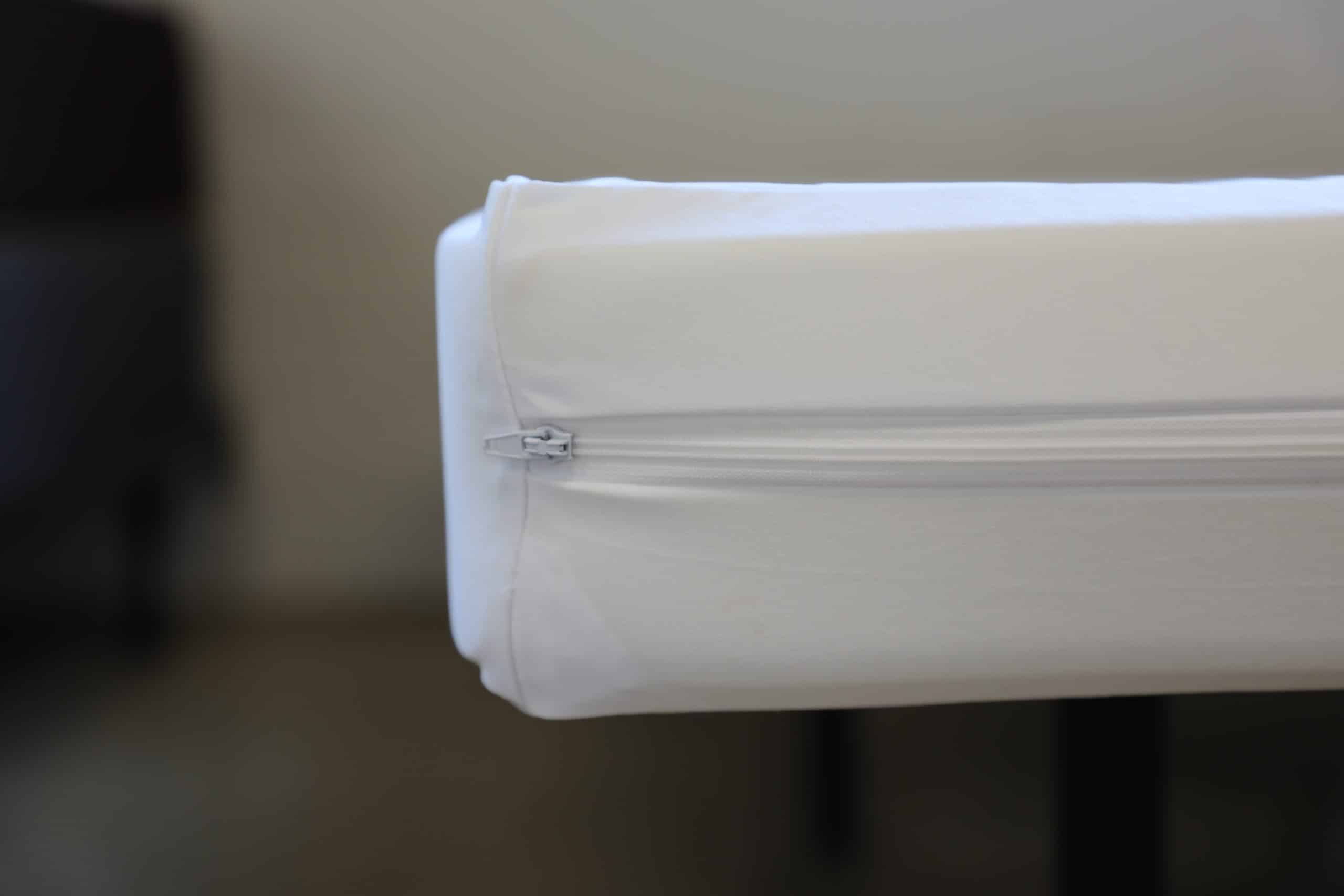 Corner shot of mattress encasement