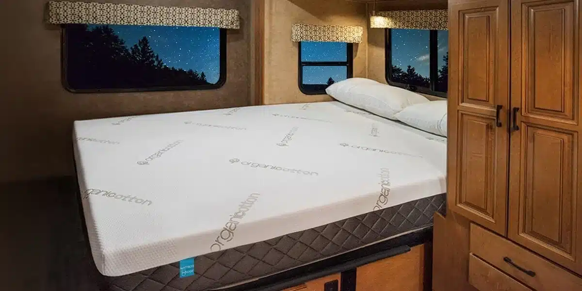 Luxury gel foam RV mattress in bedroom