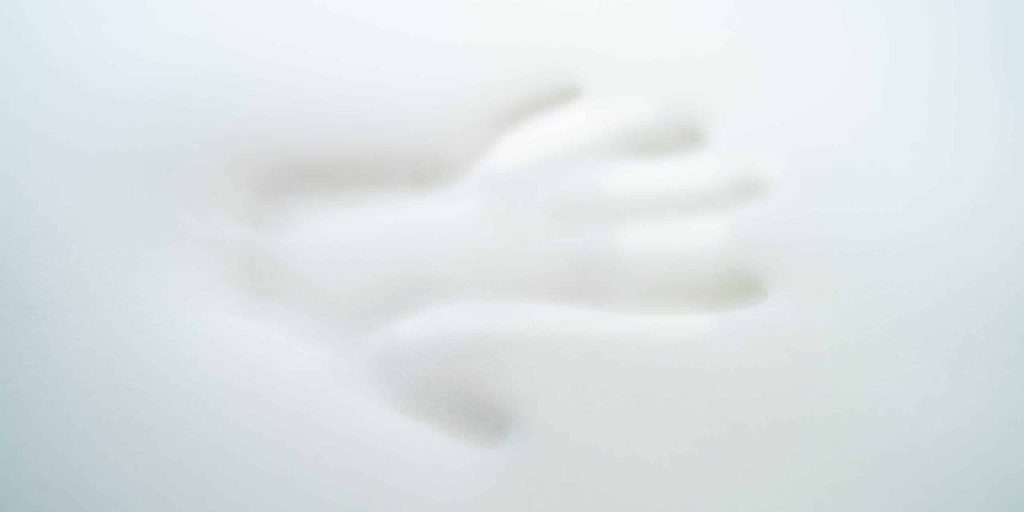 Memory foam hand impression demonstration