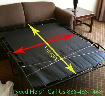 How to measure sofa bed mattress with width length and depth arrows