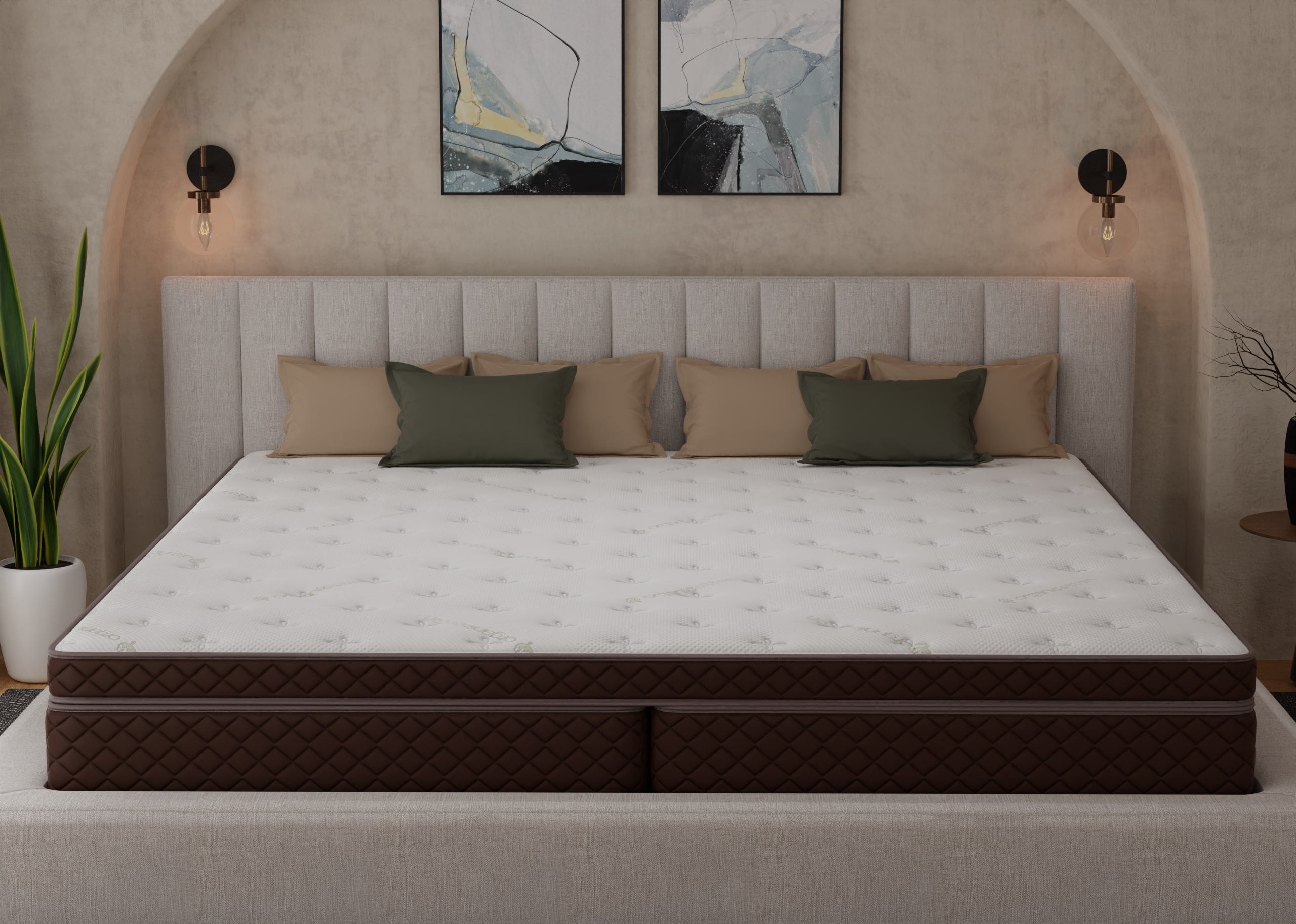 Alaskan King mattress foot view bedroom