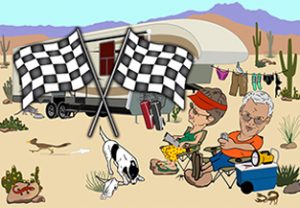 NASCAR fans tailgating at race track