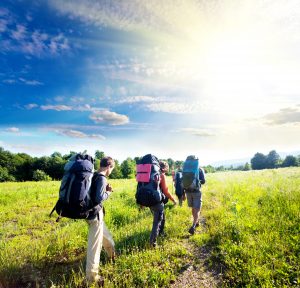 Group hiking outdoors nature sleep better