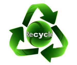 Recycle symbol green arrows mattress recycling