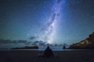 Stargazing night sky camping RV trip