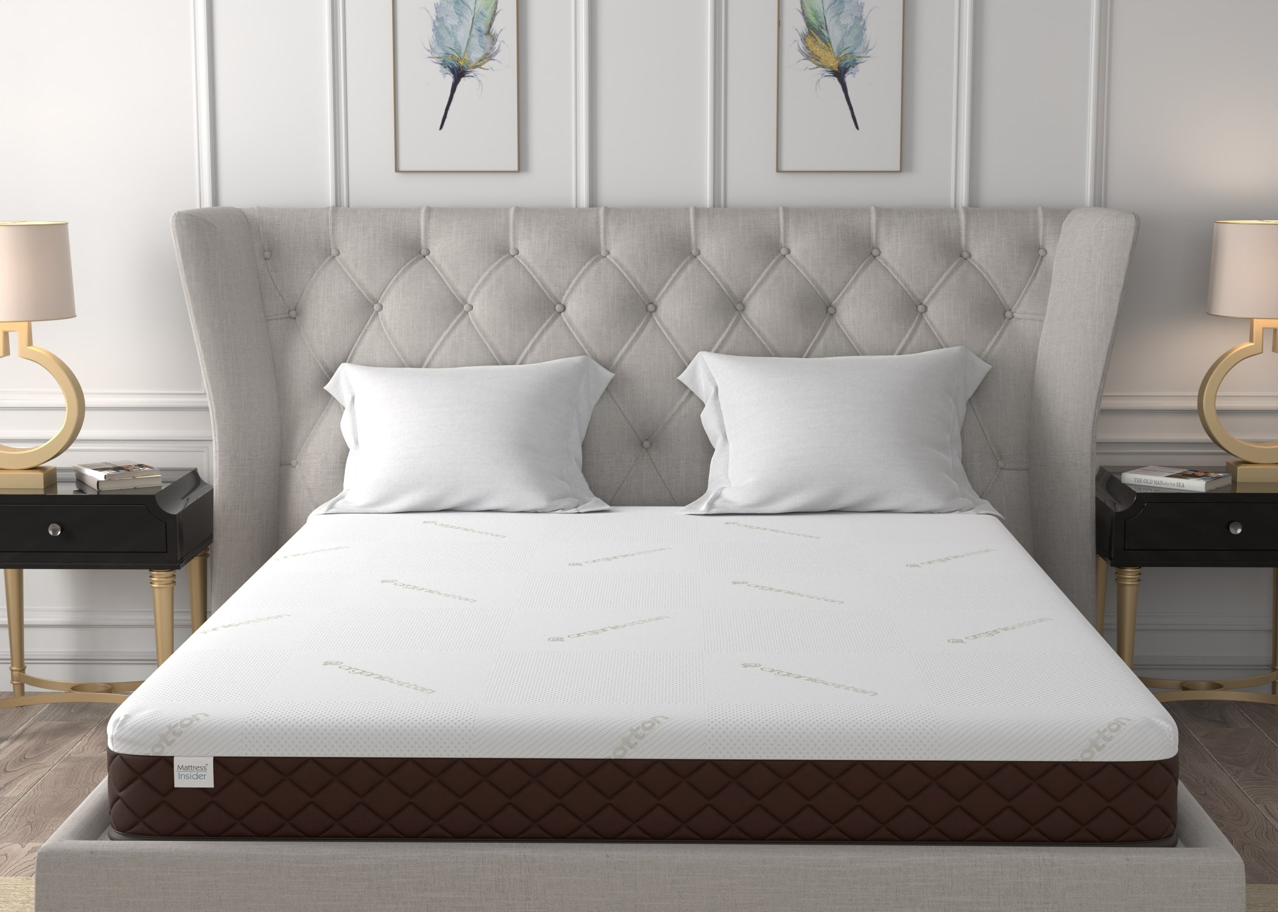 Luxury home mattress foot view bedroom