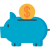 Piggy bank savings icon